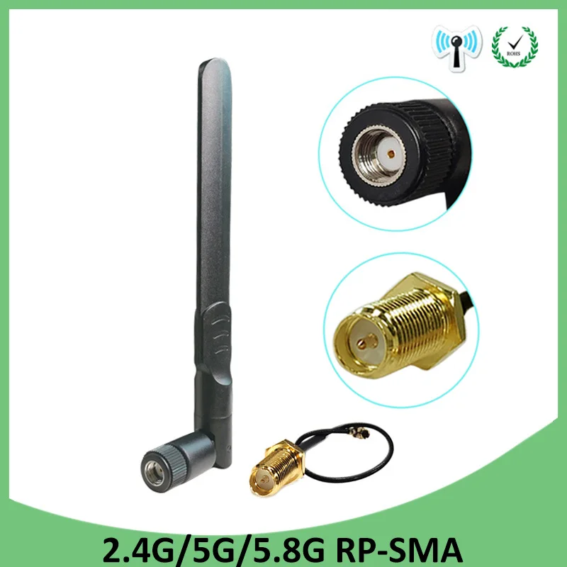 ipex 4 mhf4  eoth 2.4g wifi Antenna router antena 2.4GHz 5.8Ghz IOT 8dBi antene RP-SMA sma male Dual Band 2.4G 5.8G 21cm Pigtal