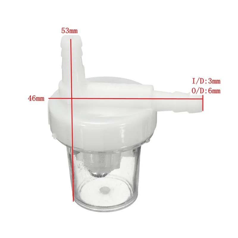1 قطعة واضح دائم العالمي 1/4 "دراجة نارية البنزين مرشح الوقود للغاز النفط حفرة الترابية دراجة ATV جميع أنواع موتو باستخدام 6 مللي متر خط الوقود