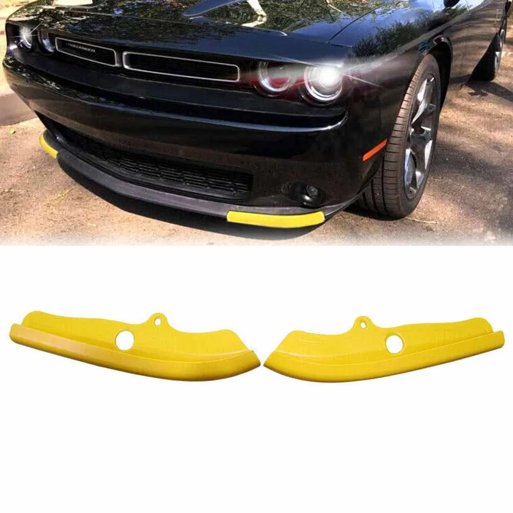 Yellow Front Bumper Lip Splitter Protector Lower Spoiler Trims For Dodge Challenger R/T /Scat Pack 2015 2016 2017 2018 2019 2020