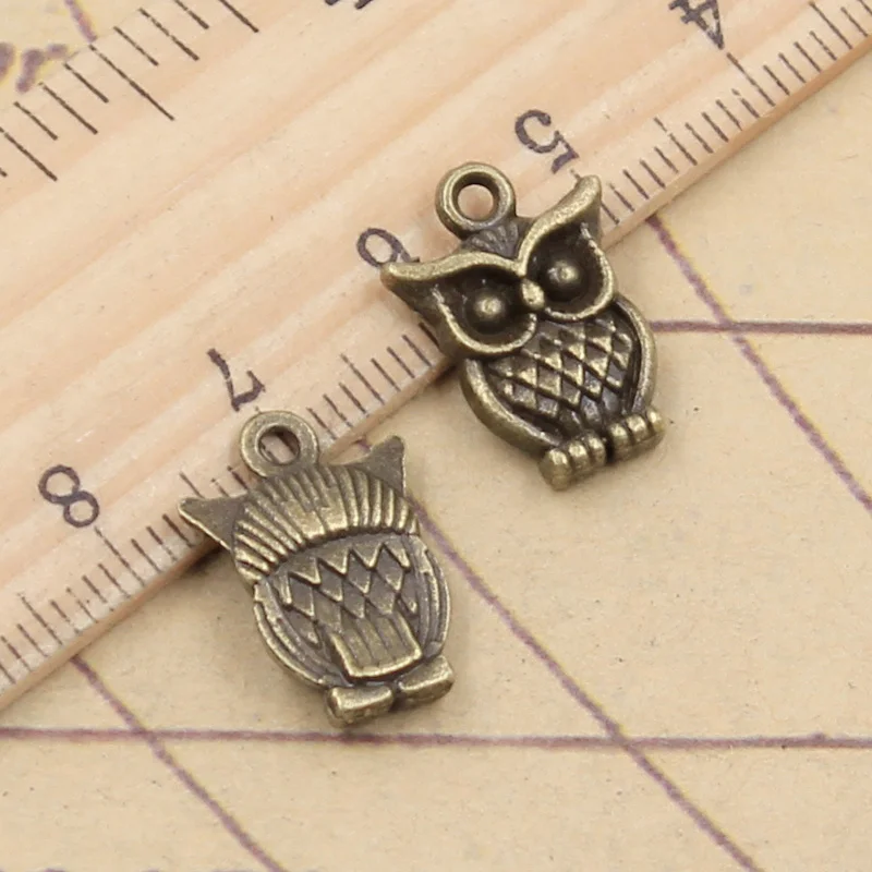 20pcs Charms Big Eyes Owl 16x12mm Tibetan Bronze Silver Color Pendants Antique Jewelry Making DIY Handmade Craft