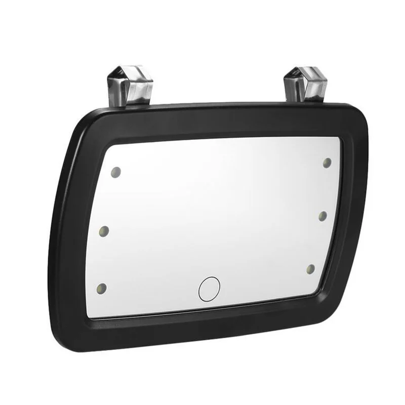 Car Sun Visor Mirror Makeup Sun-Shading Cosmetic Mirror Vanity Mirror Automobile Make Up Mirror with Six LED Lights Car Styling