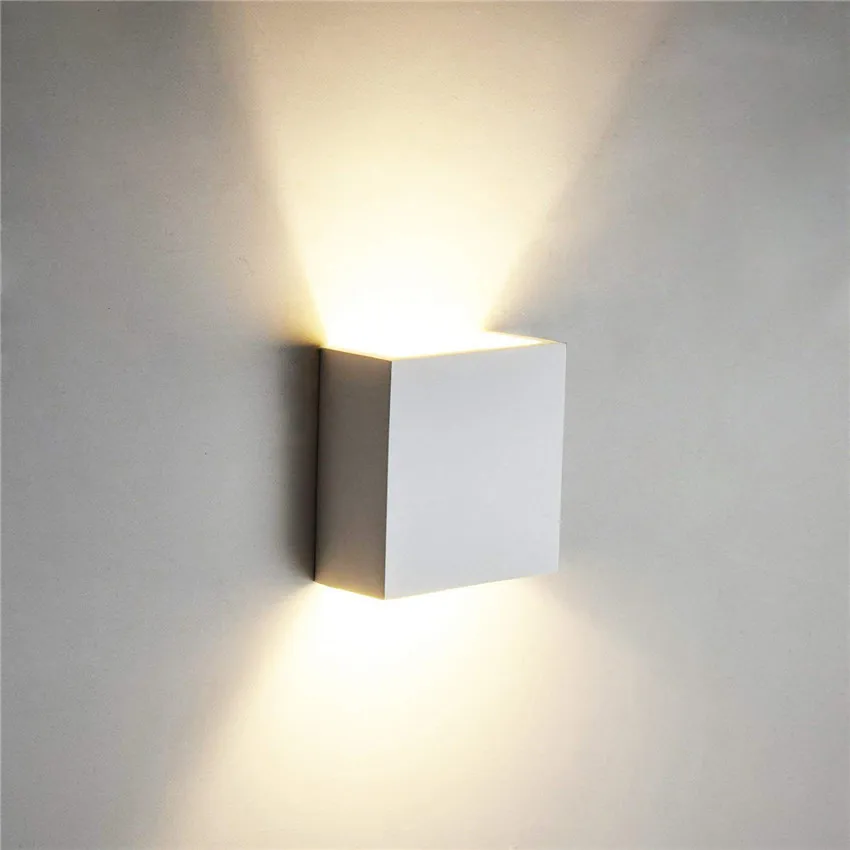 Dimmable 6W 85-265V Cube COB LED Indoor Lighting White/Black Wall Lamp Modern Home Lighting Decoration Sconce Lamp