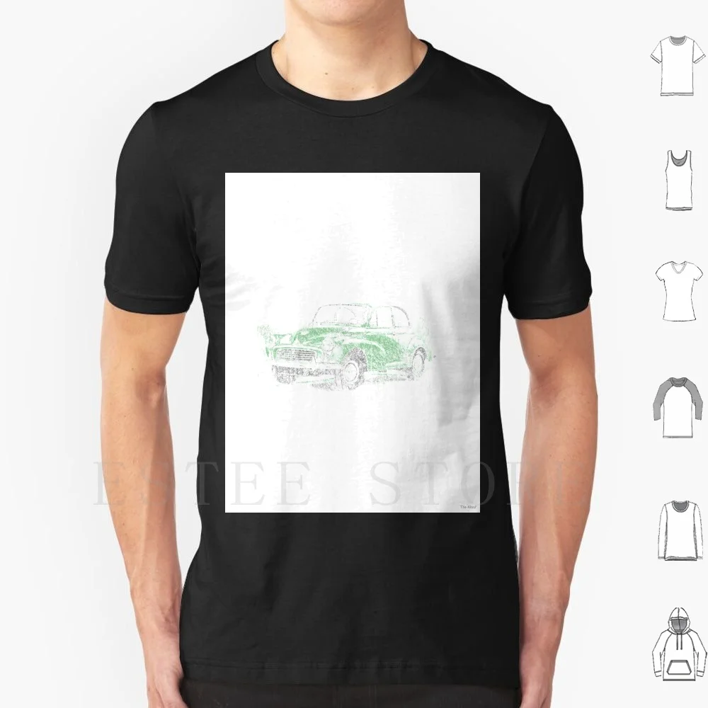 Morris Minor ( Biro ) T Shirt DIY Big Size 100% Cotton Mini Morris Morris Minor Mini Cooper Old Car Old Mini Austin Mini 1959
