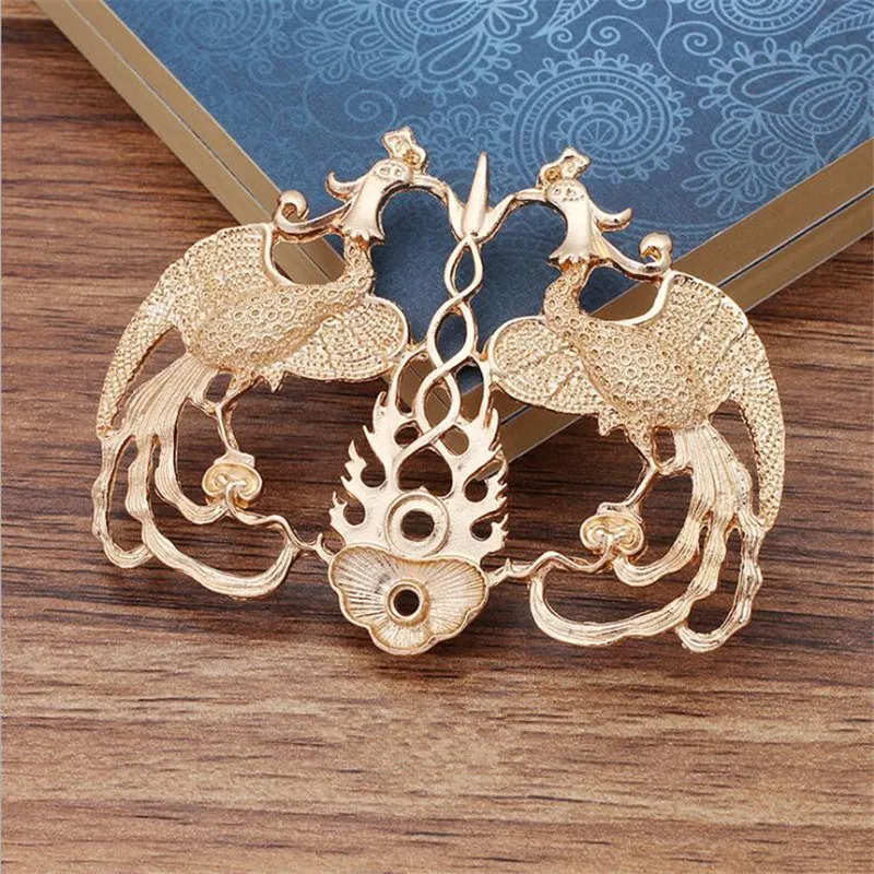 SIXTY TOWFISH 2 Piece DIY Jewelry Accessories 75*56.5mm Alloy Ancient Retro Style Materials Flower Charms