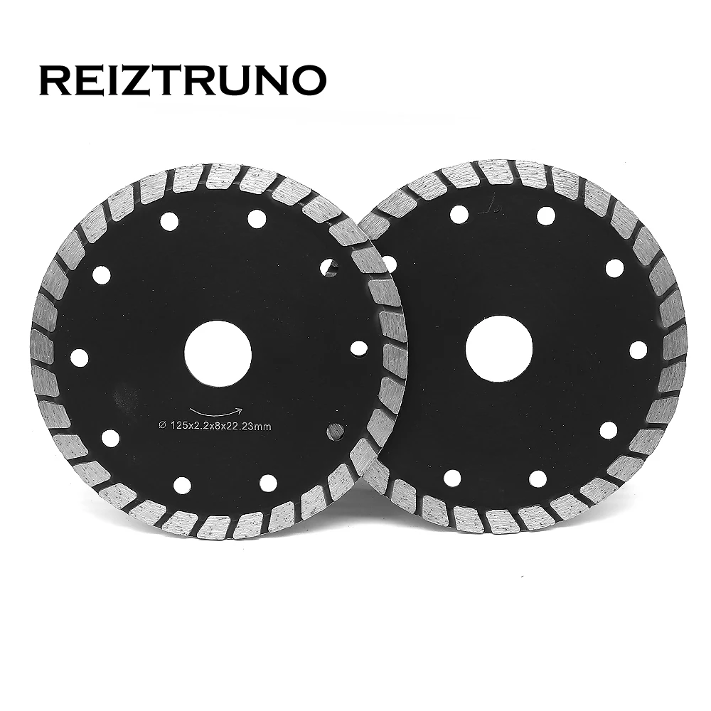 REIZTRUNO 125 millimetri Diamante Seghe Lama 5-Pollici wide Continuo Turbo 8 MILLIMETRI Segmenti Per Smerigliatrice Granito Quarzo Secco o strumento