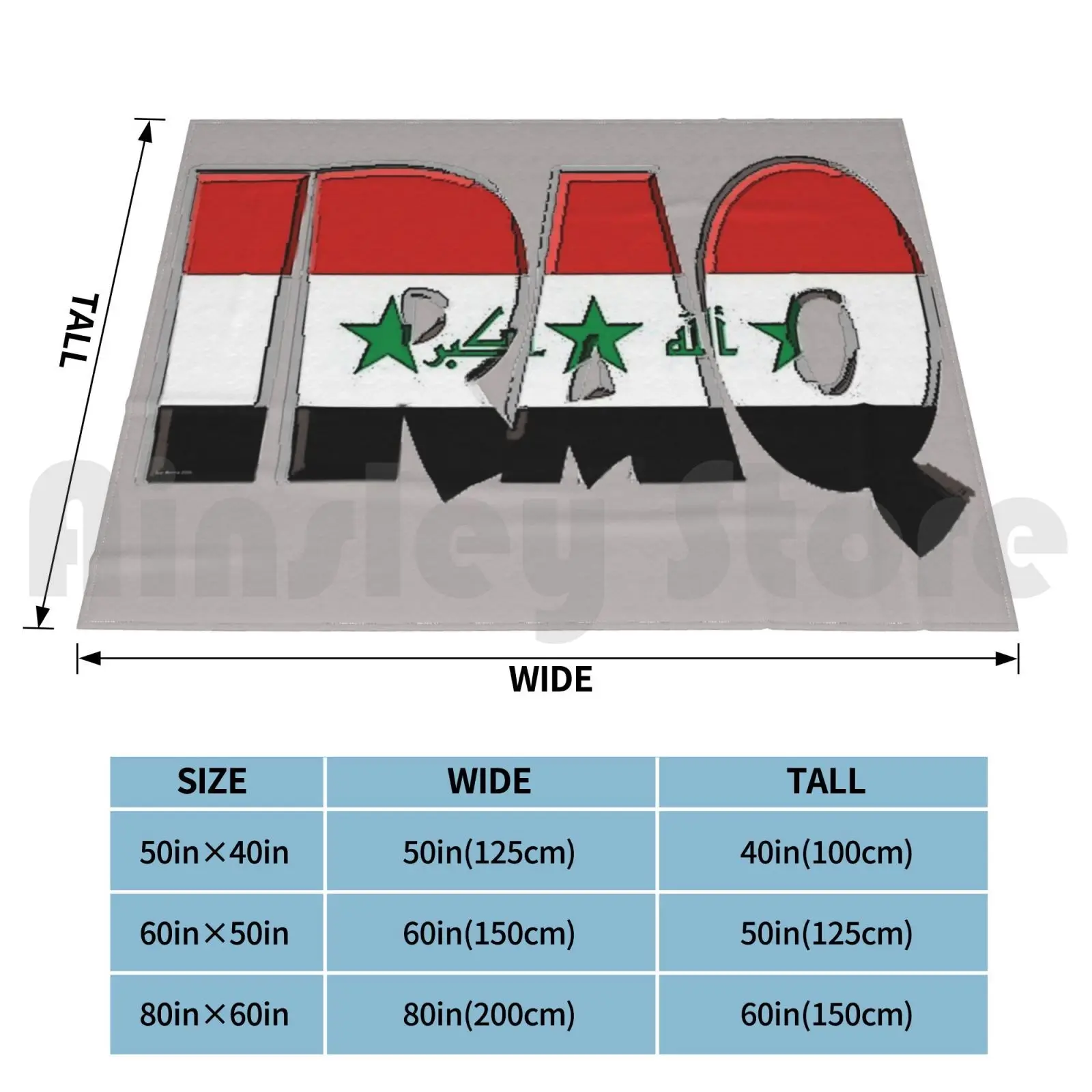 Iraq Font With Iraqi Flag Blanket Fashion Custom 1400 Pakistan Iran Iraq Iraqi Turkey Israel