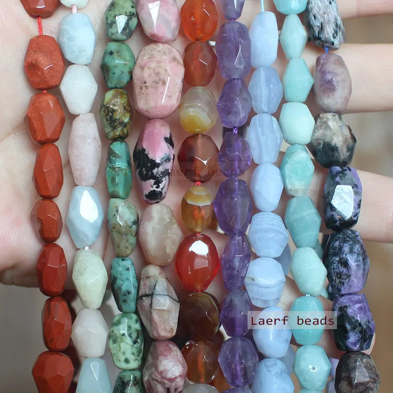 100% Natural stone Beads 15inch , Inregular Faceted 5-12mm Cirtine , Charoite ,Apatite , Kunzite , For DIY Jewelry Making