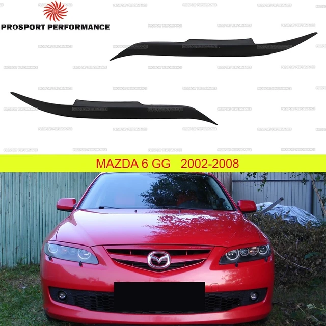 Headlight covers cilia eyelashes eyebrows eyelids for Mazda 6 2002-2008 ABS  plastic tuning pad overlays decor styling body kit accessories vehicle  protection effective shield shell clear covering film