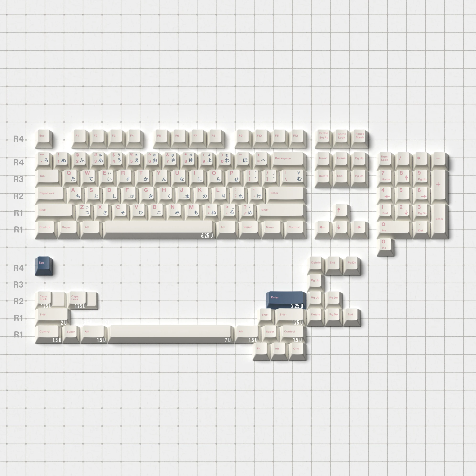 Imagem -06 - Jkdk-keycap Japonês Azul e Rosa Perfil Cereja Tampas de Teclas Pbt Dye Subbed Teclado Mecânico com Interruptor mx