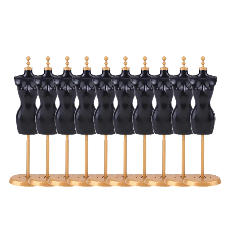 10pcs Display Mannequin Holder Dress Clothes Gown Model Stand for Barbie Doll Accessories Kids Girls Prentend Play Toy Gift