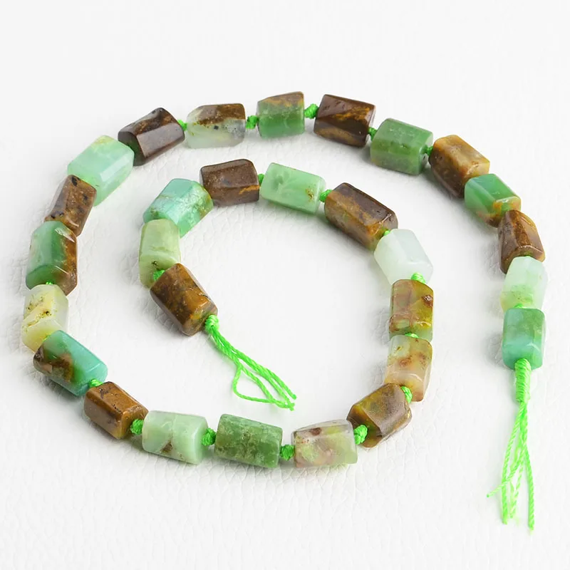 8X10มม.ธรรมชาติ Chrysoprase Faceted Strand 15.5"