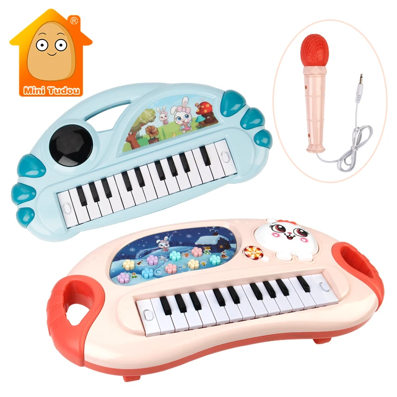 

Kids Piano Instrument Toy Musical Teaching Keyboard Flash Electronic Digital Music Microphone Educational Toys For Children Gift