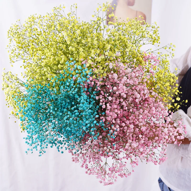 

100g Gypsophila Long-Preserved Flower Bouquet Gift Baby's Bouquet Babysbreath Flower Gedroogde Wedding Accessories