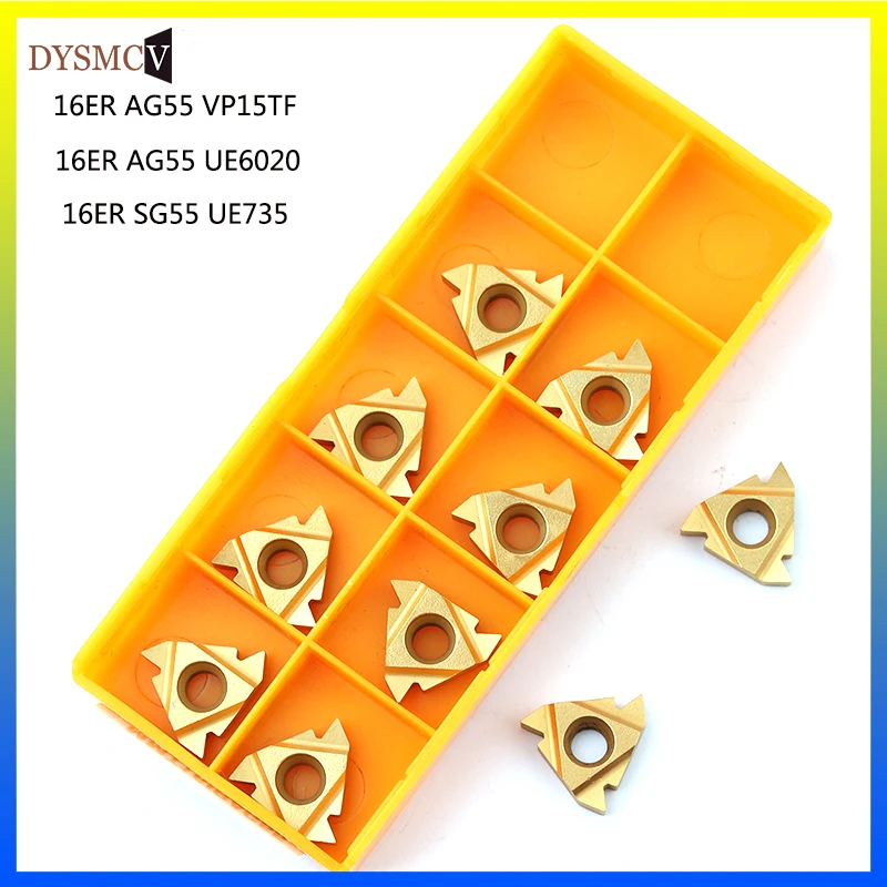 10pcs 10pcs 16ER AG55  VP15TF UE6020 US735 carb carbide inserts Thread Turning tool cutting tool Lathe Tools Milling cutter tool