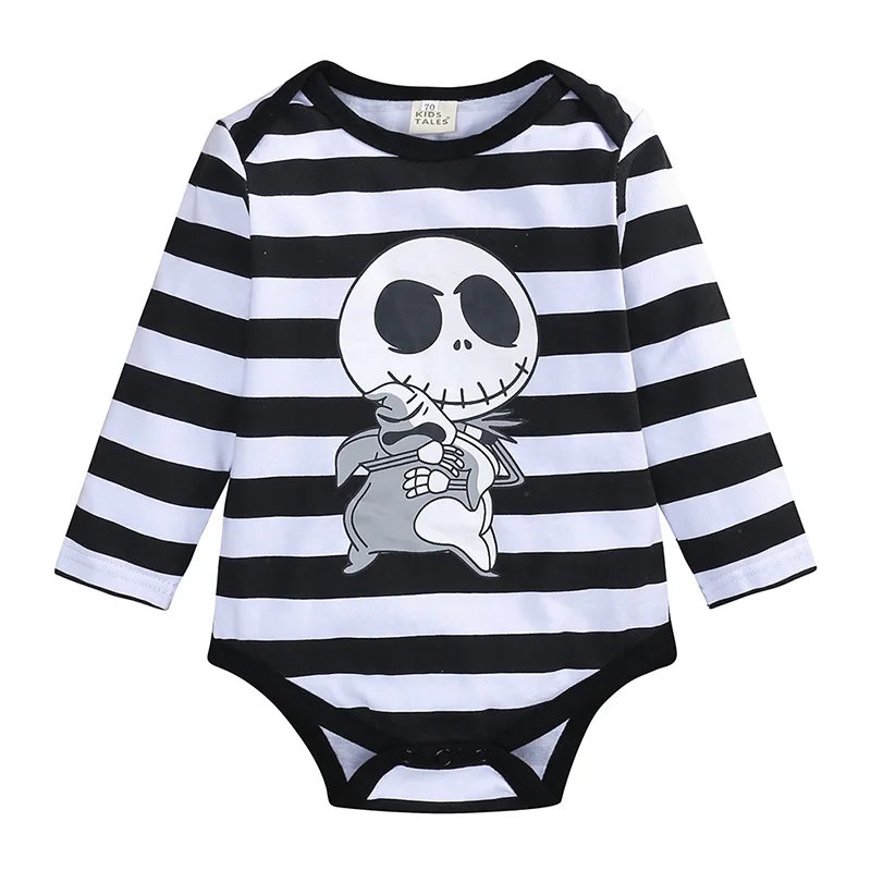 Halloween Baby Boy Clothes Sets Skull Bodysuits Pants Beanie Cotton Autumn Long Sleeve Tuxedo Girl Infant Outfits Newborn