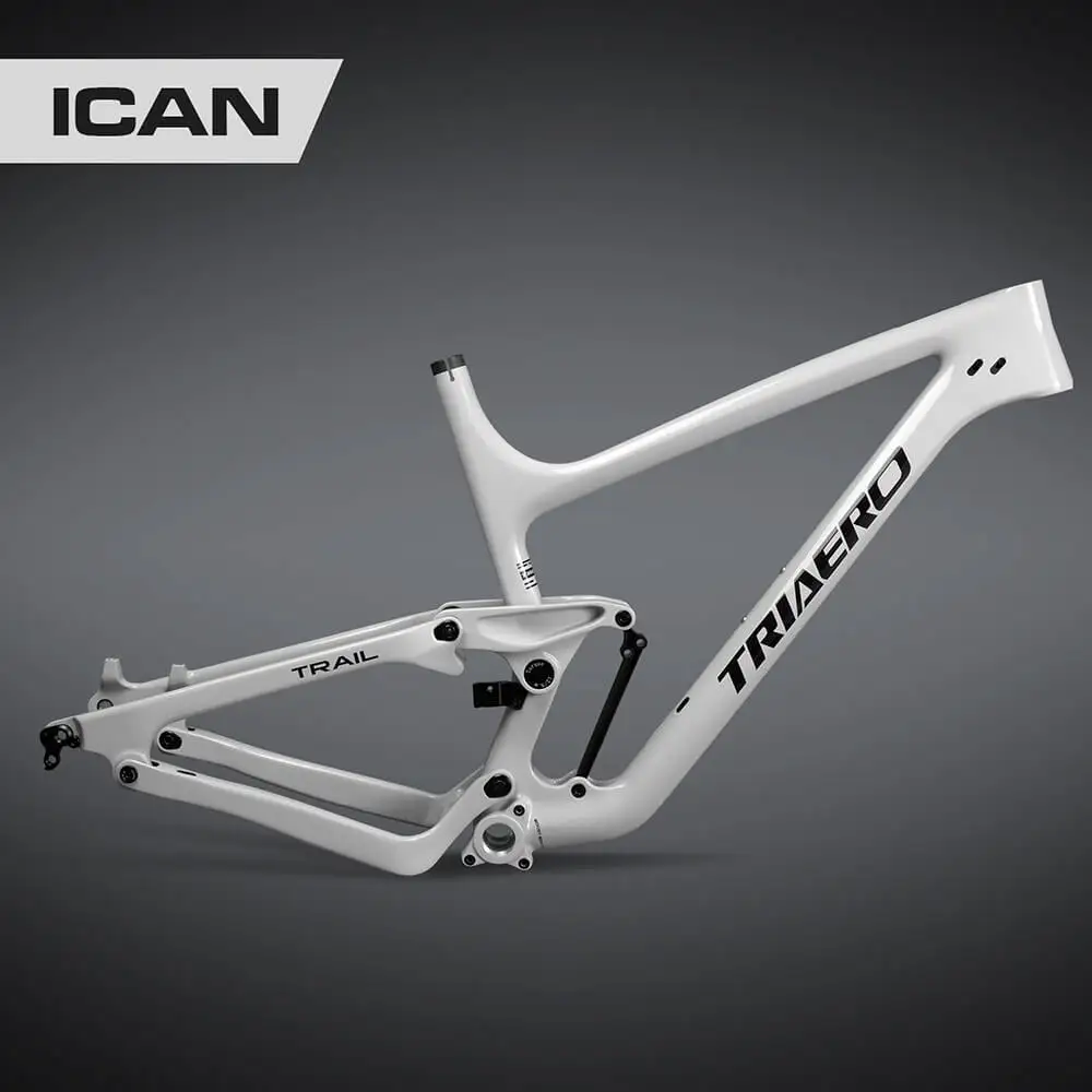 

ICAN bikes suspension bike frame 27.5er MTB carbon frame P1 travel 130mm with white paint