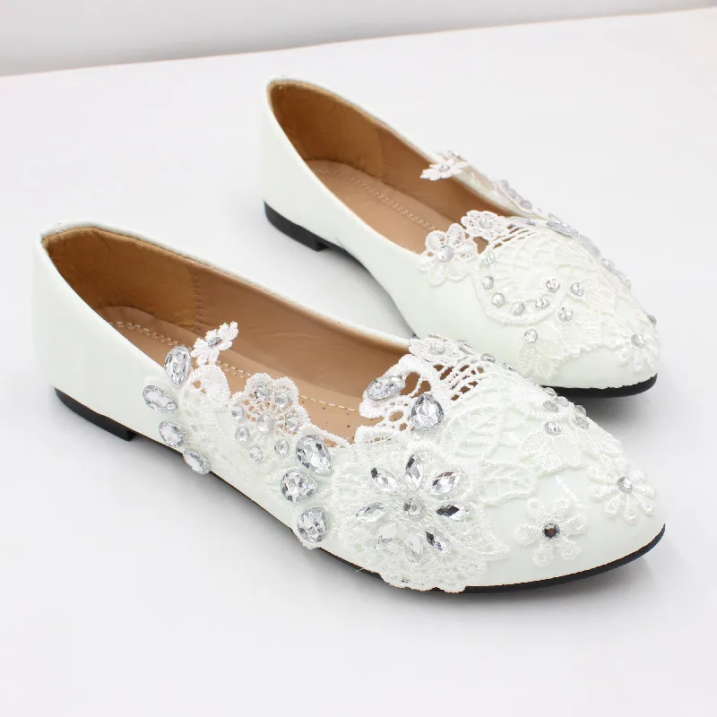 【Xingchenmao】Made in China large size flat bride shoes white wedding shoes soft top PU new single shoes BH2100