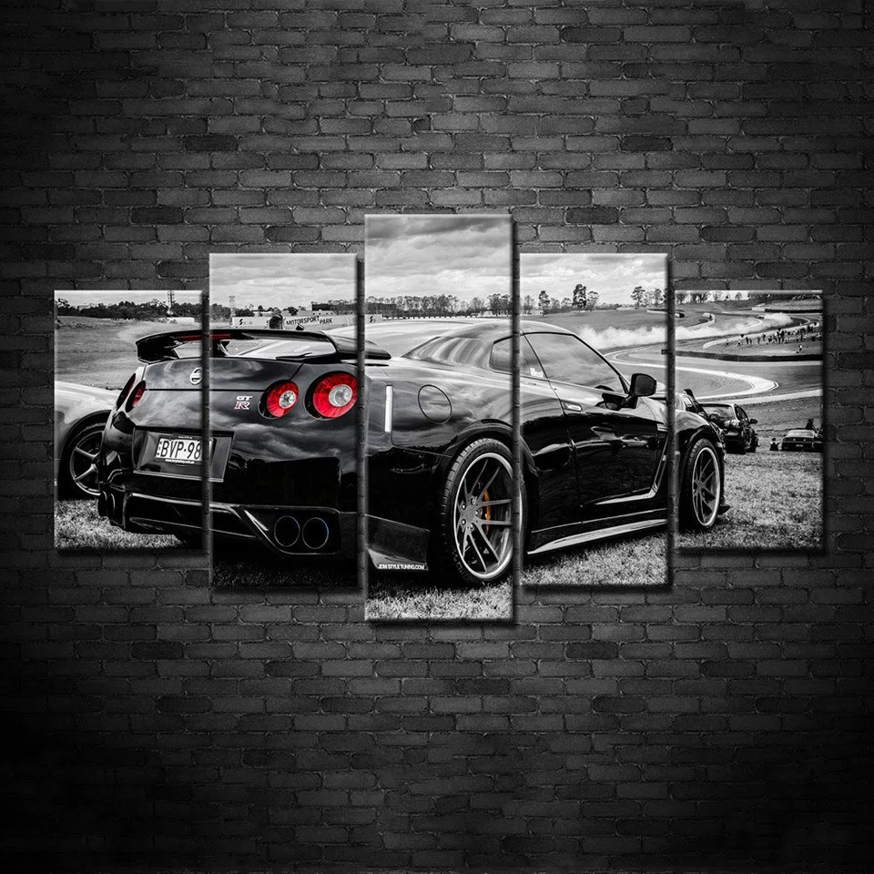 

5 шт. GTR роскошный спортивный автомобиль HD картина маслом Современный плакат домашний декор настенное искусство холст для гостиной модульные картины