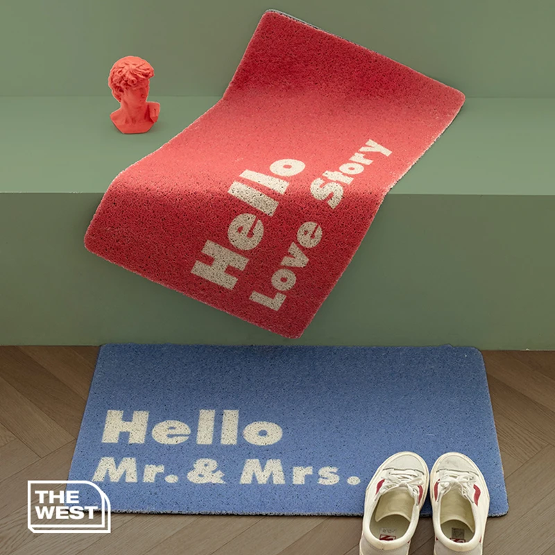 Wedding Decor Home Front Door Mat Kitchen Bedroom Living Room Carpet PVC Non-slip Mat Silk Loop Dust Removal Entrance Door Mat