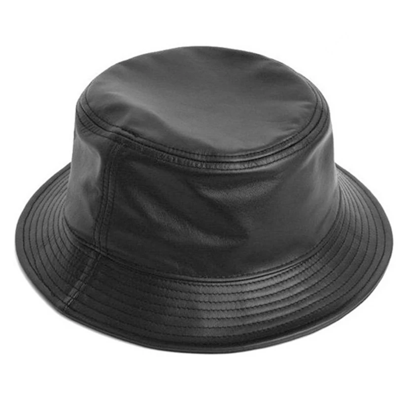 Fashion leather fishing cap brand casual bucket Hat out sun protection bonnie hat male camping borras for women men