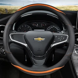 for Chevrolet Orlando Colorado Malibu Cruz Car Styling Carbon Fiber Leather Steering Wheel Cover Interior Accessories