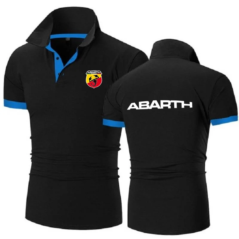 Polo t-shirt da uomo t-shirt stile militare manica corta t-shirt Abarth Scorpion Logo bavero Top camicie popolare Golftennis Jersey