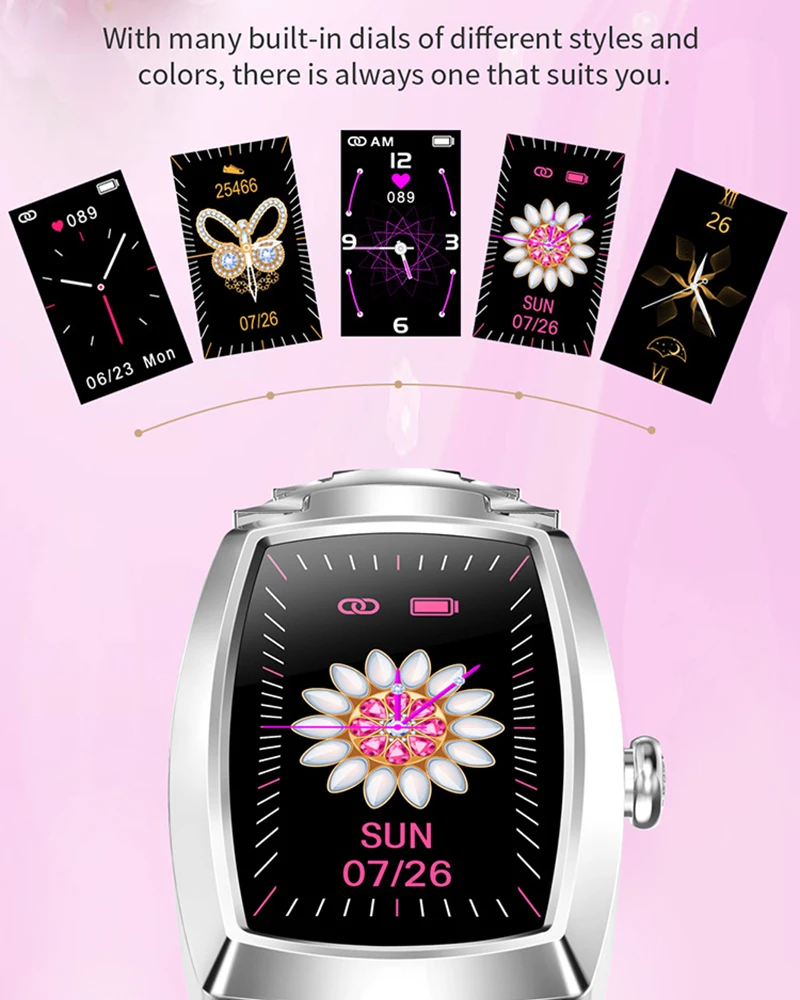 Novo h8 e h8 pro feminino smartwatch monitor de freqüência cardíaca pressão arterial relógio inteligente banda rastreador fitness senhora pulseira