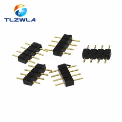 10PCS RGB Led Connector DIP 4Pins Row Needles Male Head Or 3528 2835 5050 RGB RGBW LED Strip Connector