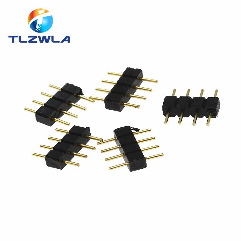 10 sztuk RGB złącze Led DIP 4Pins wiersz igły męskie głowy lub 3528 2835 5050 RGB dioda LED RGBW złącze paska