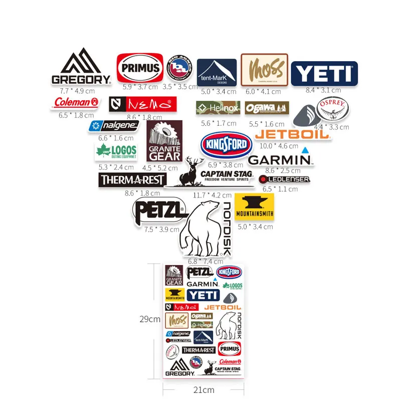 23 Pcs Pegatinas Camping Stickers Outdoor Laptop Decals Logo Waterproof Vinyl Suitacase Notebook Pitcher Stationary Skateboard