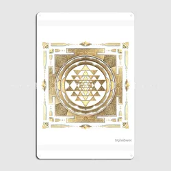 Golden Sri Yantra Poster Metal Plaque Cinema Living Room Living Room Classic Poster Tin Sign Poster