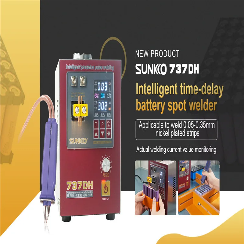 SUNKKO 737DH Spot Welder For 18650 Battery Welding 4.3KW High Power Induction Delay Automatic Pulse Battery Spot Welding Machine