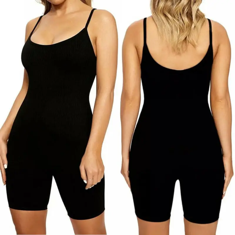 Brand New Short Romper Black Soft Slim Jumpsuit Leotard Sleeveless Top Women Stretch Blouse Lady Casual Fitness Bodysuit Summer