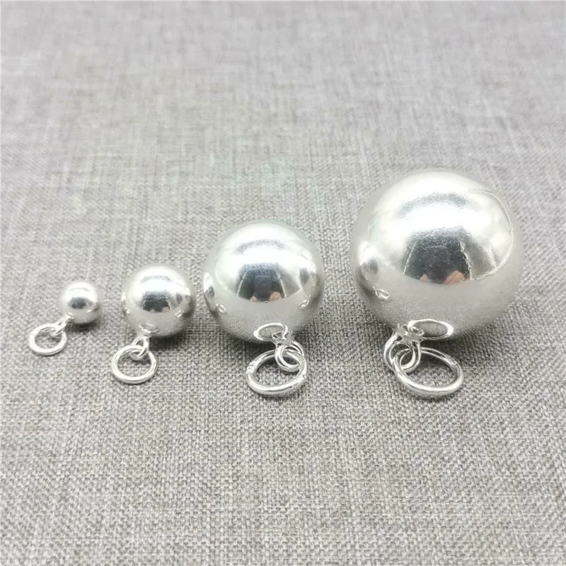925 Sterling Silver Round Bead Ball Charms 6mm - 24mm for Bracelet Necklace