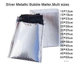 10PCS Silber Metallic Gepolsterte Mailer Kurier Versand Umschläge Kleidung Schuhe Taschen Folie Blase Verschiffen Umschläge