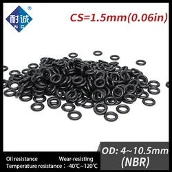 20PCS/Lot Nitrile Rubber Black NBR CS1.5mm OD4/4.5/5/5.5/6/6.5/7/7.5/8/8.5/9/9.5/10/10.5*1.5mm O Ring Gasket Oil Resistant