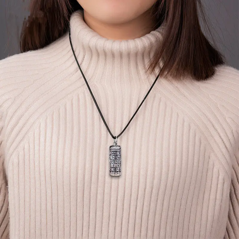 The New Six-character Mantra Warding Off Evil Pendants Men's Bodyguards Women's Necklaces That Can Hold Things Gawu Box Pendants