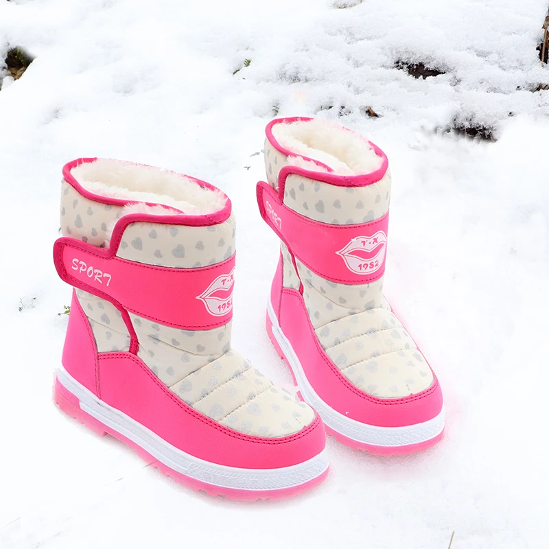 Winter For Girls  Mid-calf Bungee Lacing Snow Felt Boots Waterproof  Boot Rubber Shoes Fur Lining Student Outdoor Kids Boot 2021