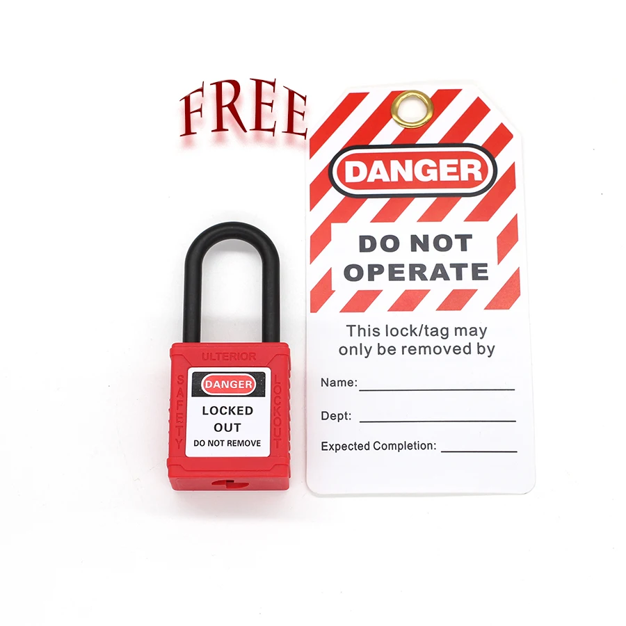 Engineering Llastic Insulating Safety Padlock Lockout Tagout Locks 38mm nylon Padlock With Two Key  Loto  manufactures