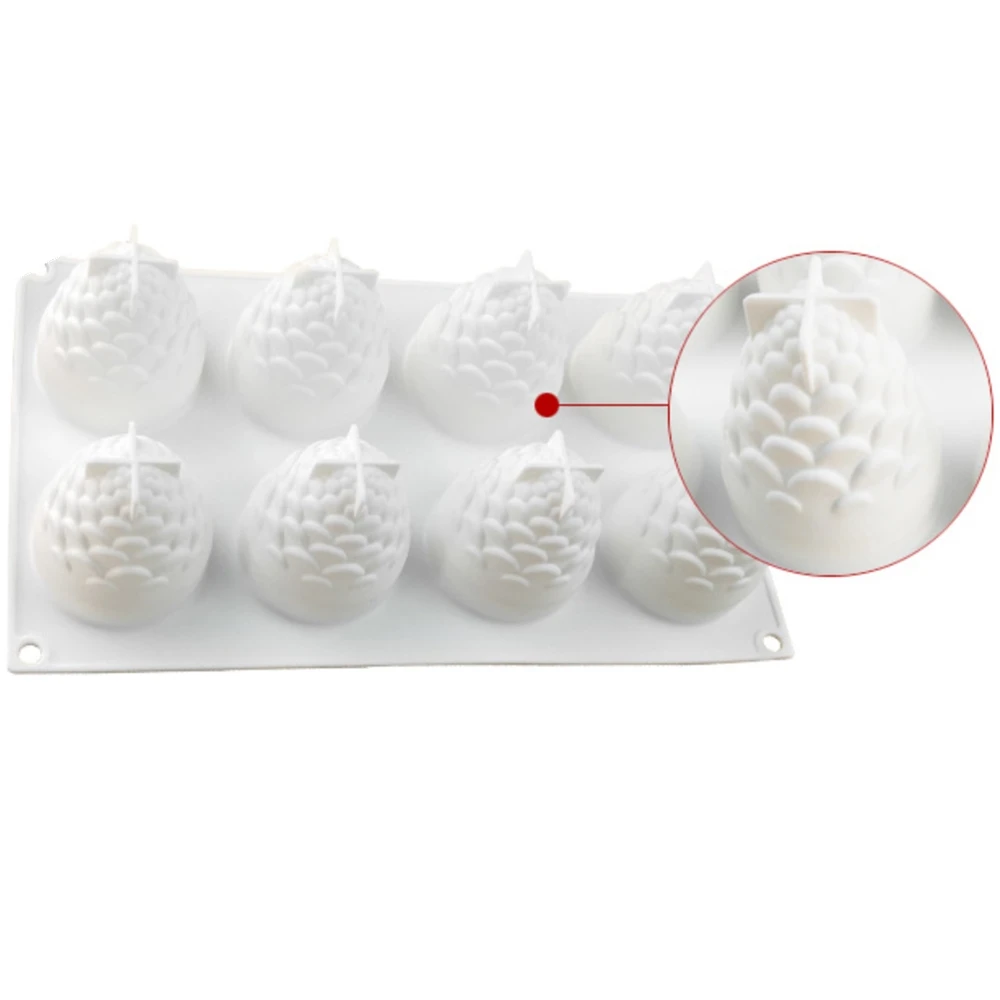 3D Cake Decorating Tools Silicone Molds 6 Holes Pinecones Shape Baking Tool For Chocolate Cakes Mousse Ice Cream Dessert