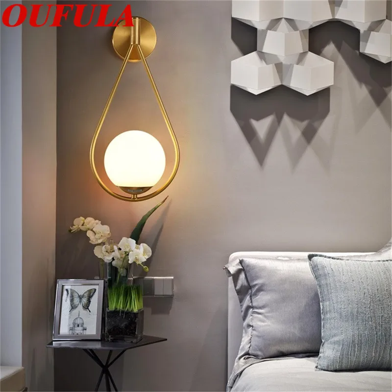 

WPD Brass Indoor Wall Lamps LED Fixture Creative Indoor Decorative For Home Bedroom Living Room