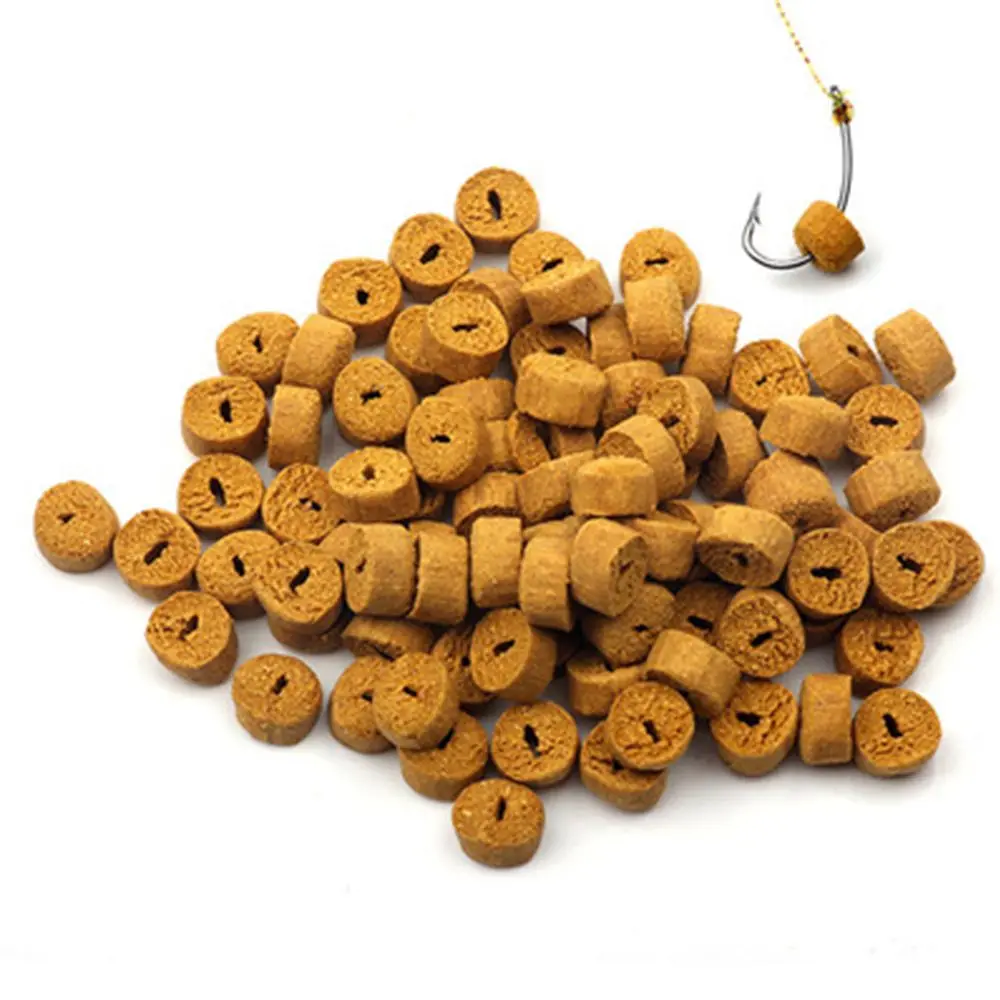 25g 100pcs Red Carp Fishing Hollow Bait Grass Carp Baits Fishing Baits Lure Formula Insect Particle Boilie Pellets Hook Up