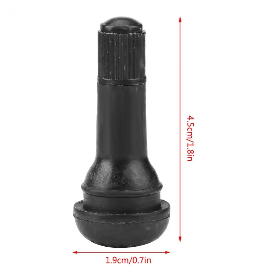 10/20/50/100PCS TR413 Snap-In Black Rubber Tire Valve Stems Short Rod Car Accessory