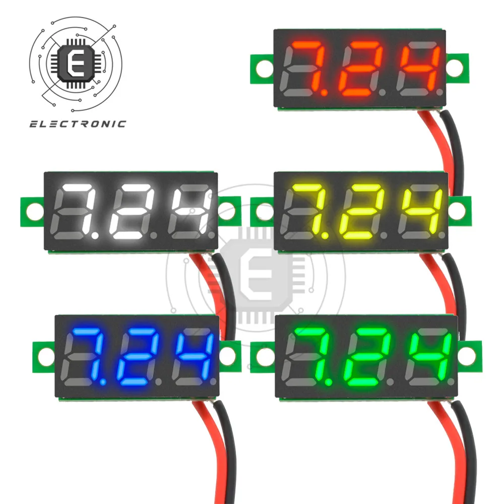 

Digital Voltmeter DC 2.5V to 30V 0.28 inch Digital Voltmeter Voltage Panel Meter For 5V 6V 12V 24V Electromobile Motorcycle Car