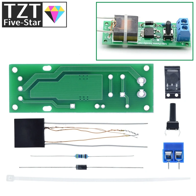 HV-1 Hochspannungsgenerator Lichtbogenzündungs-DIY-Kit Lichtbogengenerator Zigarettenanzünder-Kit DIY Hochspannungsmodul DC 3-5V Feuerzeug – Detail 12