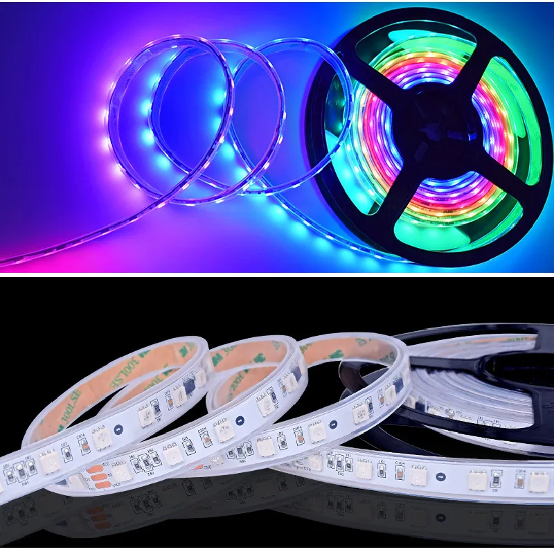 DC12V WS2811 LED Pixels Programmable Strip 30/60 Pixels/leds/m,WS2811IC 5050 RGB SMD White/Black PCB IP30/IP65/IP67 Strip Light