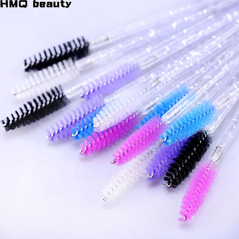 

50Pcs Disposable Crystal Eyebrow brush Diamond Handle Mascara Wand Applicator Eye Lashes Cosmetic Brushes Eyelash Extension Tool