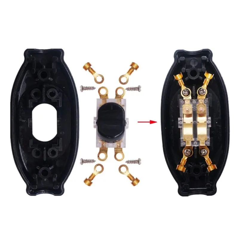 IP65 Waterproof Inline On/Off Rocker Cable Cord Switch AC100~250V 3A