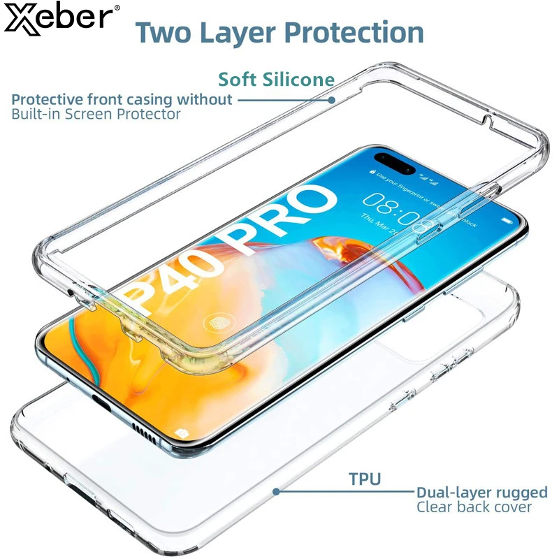 360 Front Back Protection Phone Case For Huawei P40 P20 P30 Lite E Mate 40 30 20 Pro Plus P Smart 2019 Shockproof Bumper Cover