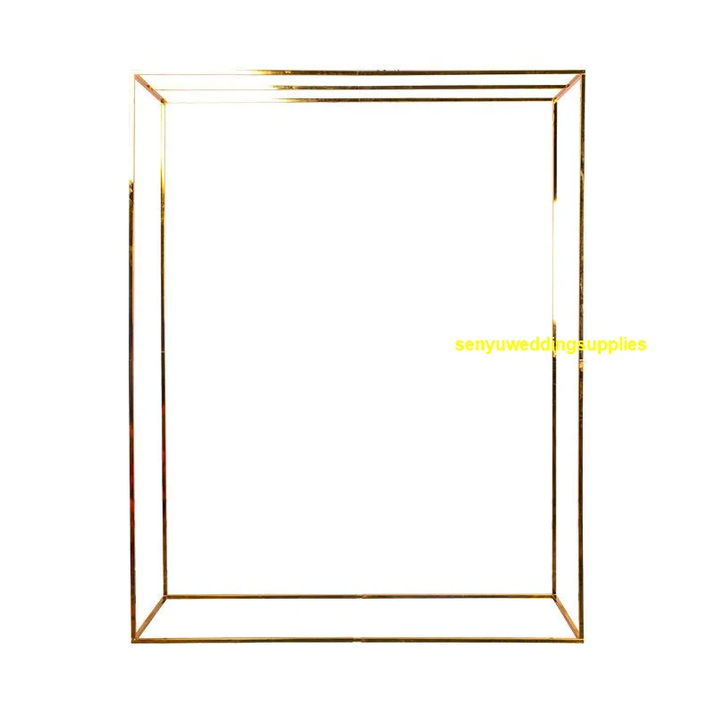 

3pcs) 120cm tall Gold Square Iron Metal Wedding Floral Stand Plinths Backdrops For Wedding senyu2165